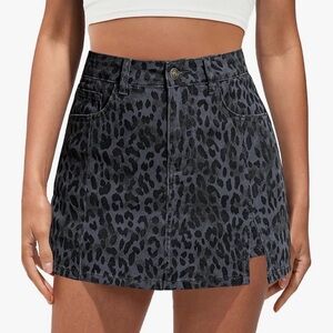 Leopard Print Mini Skirt